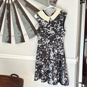 Betsey Johnson Black and White Dress with Pearl Detail